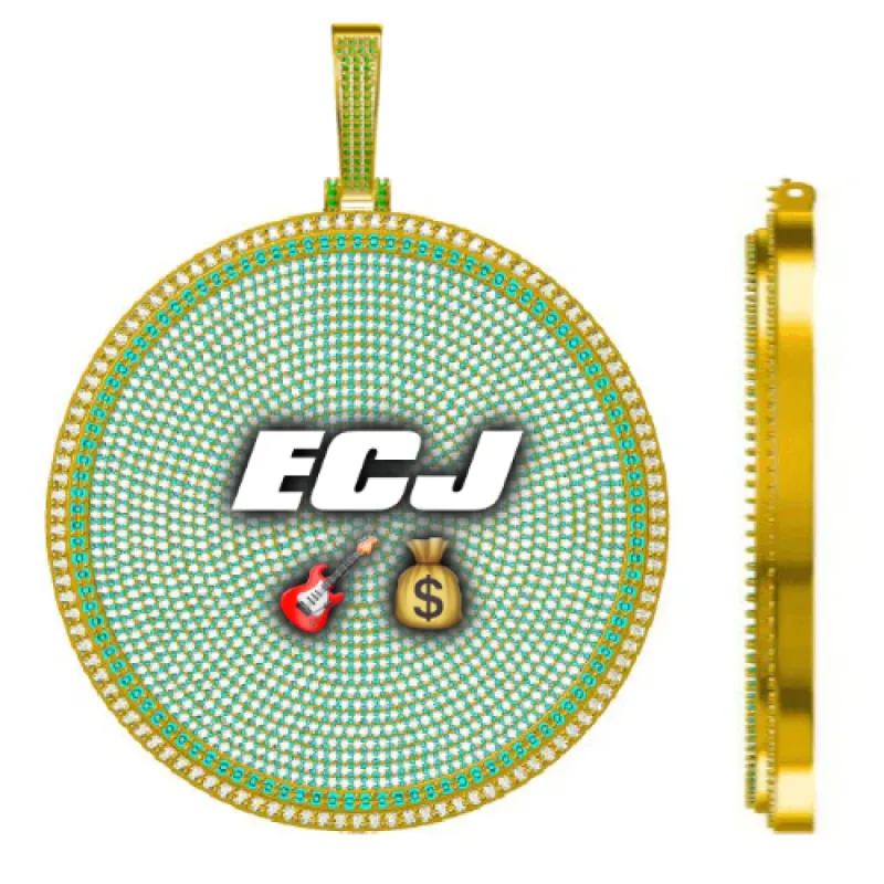 CUSTOM LETTER NECKLACE 3D BIG DISC sold by The GUU Shop