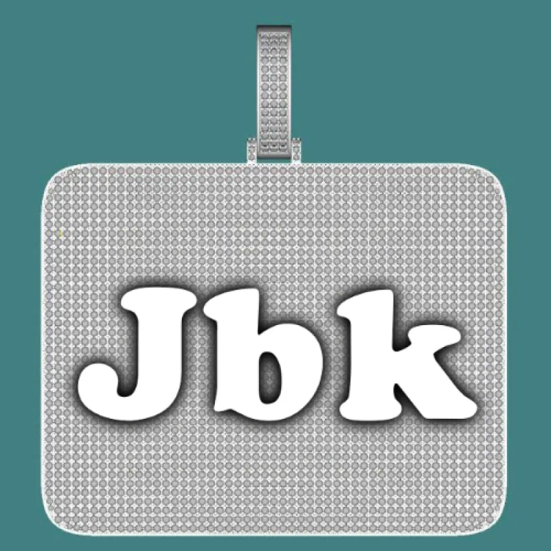 CUSTOM LETTER NECKLACE 3D BIG SQUARE sold by The GUU Shop