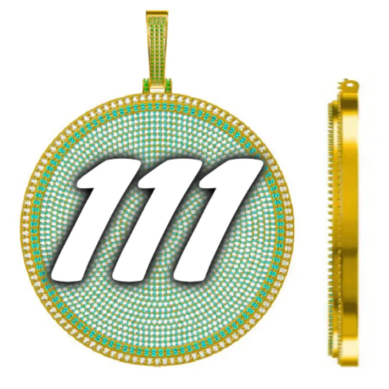 CUSTOM LETTER NECKLACE 3D BIG DISC sold by The GUU Shop