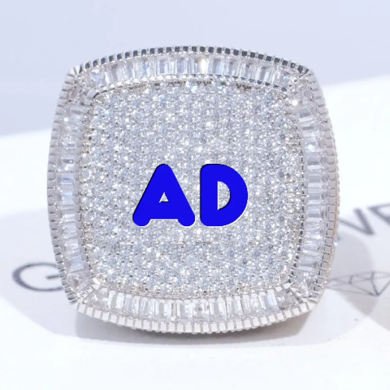 CUSTOM LETTER 3D ICED RING sold by The GUU Shop