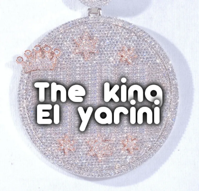 CUSTOM LETTER NECKLACE 3D BIG CROWN DISC sold by The GUU Shop