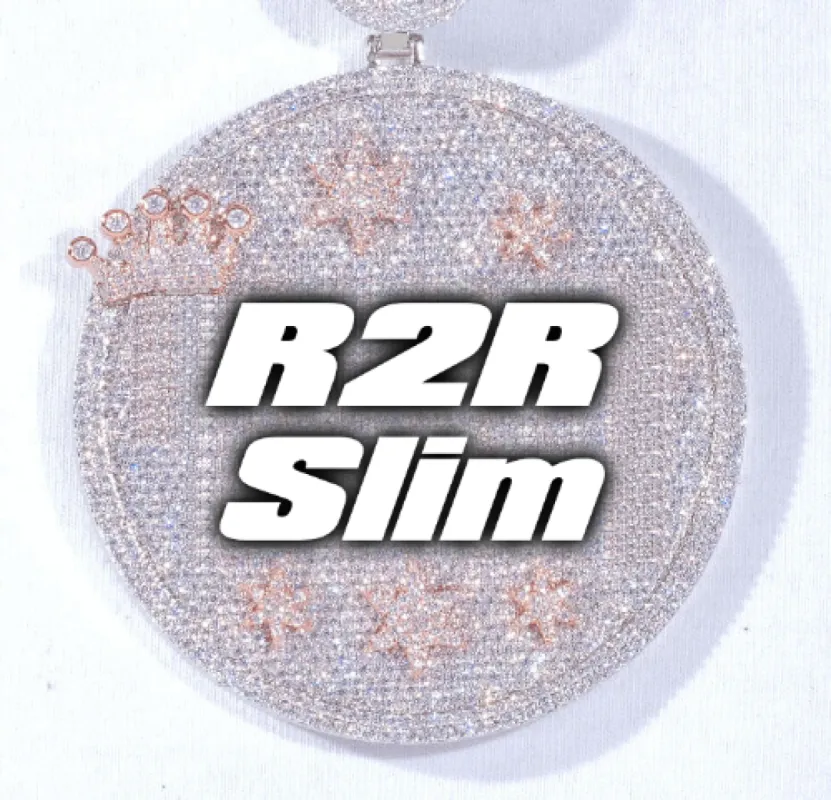 CUSTOM LETTER NECKLACE 3D BIG CROWN DISC sold by The GUU Shop