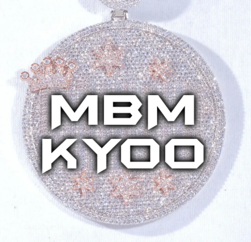 CUSTOM LETTER NECKLACE 3D BIG CROWN DISC sold by The GUU Shop