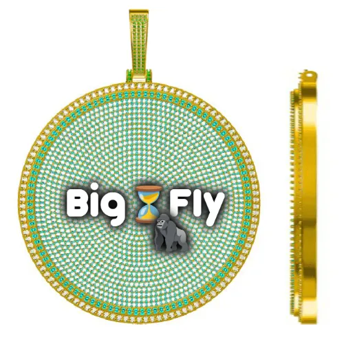 CUSTOM LETTER NECKLACE 3D BIG DISC sold by The GUU Shop