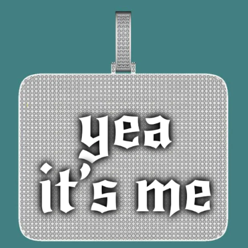 CUSTOM LETTER NECKLACE 3D BIG SQUARE sold by The GUU Shop