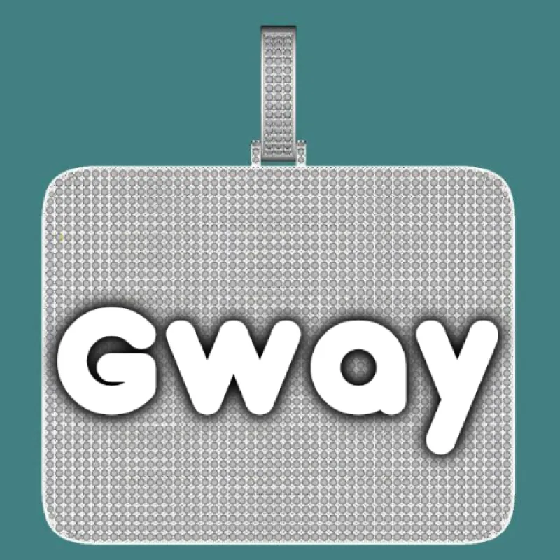 CUSTOM LETTER NECKLACE 3D BIG SQUARE sold by The GUU Shop