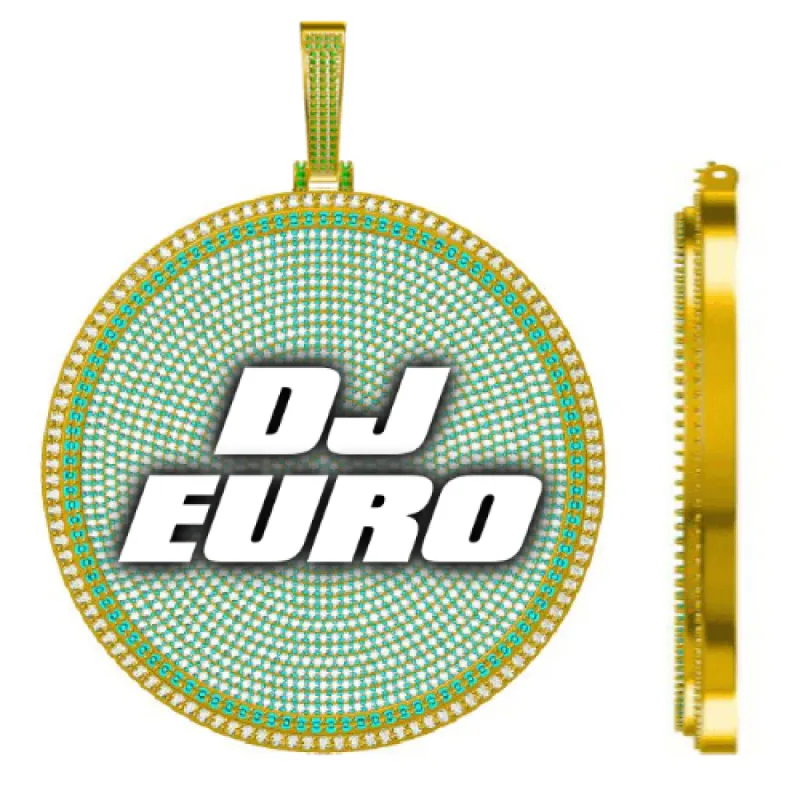 CUSTOM LETTER NECKLACE 3D BIG DISC sold by The GUU Shop