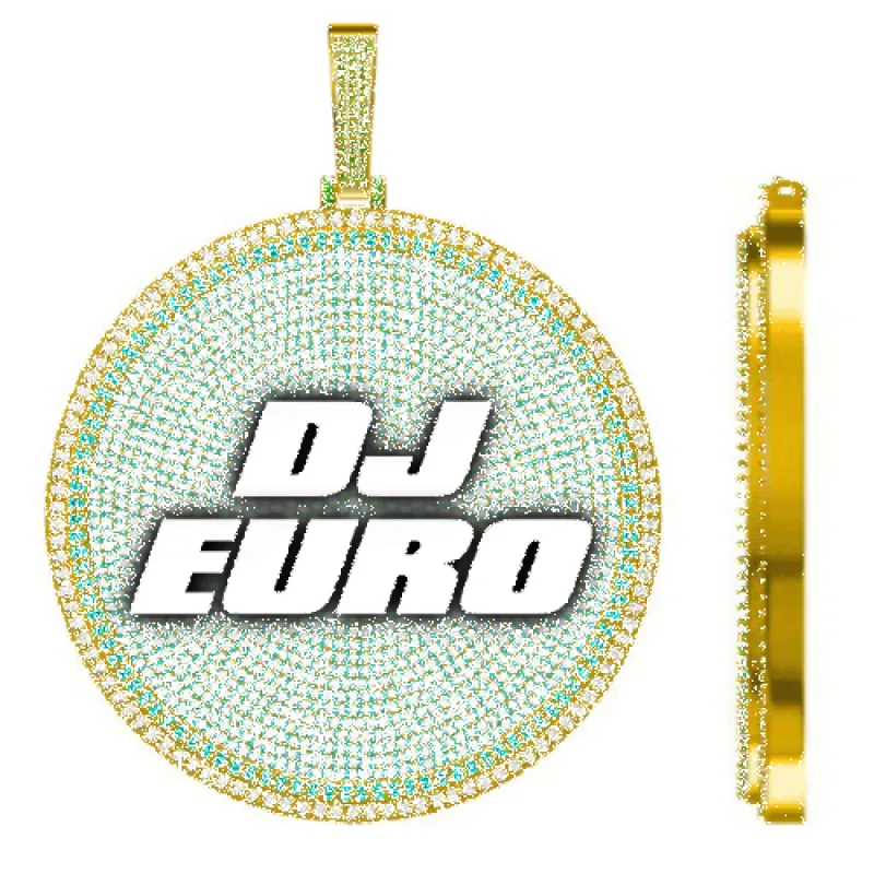 CUSTOM LETTER NECKLACE 3D BIG DISC sold by The GUU Shop