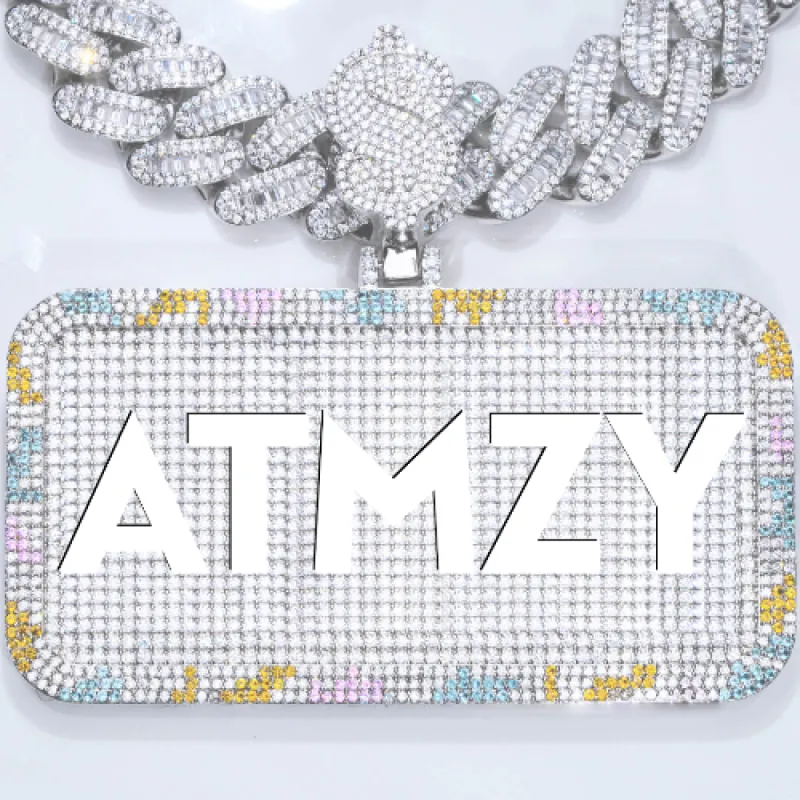 CUSTOM LETTER NECKLACE 3D COLORFUL SQUARE sold by The GUU Shop