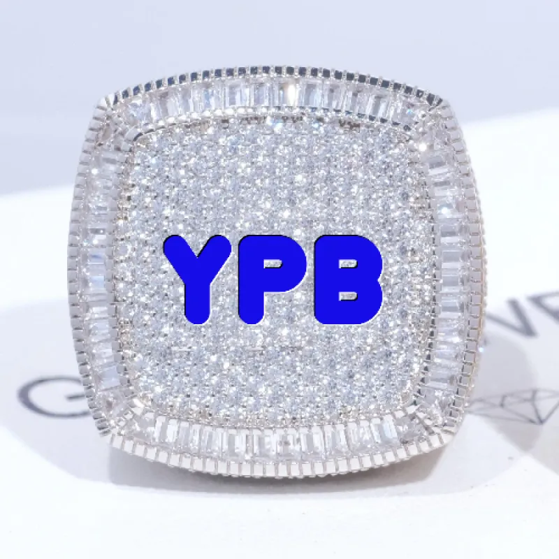 CUSTOM LETTER 3D ICED RING sold by The GUU Shop