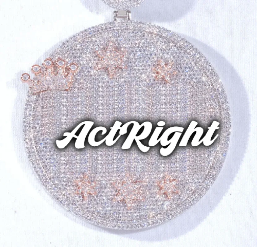 CUSTOM LETTER NECKLACE 3D BIG CROWN DISC sold by The GUU Shop