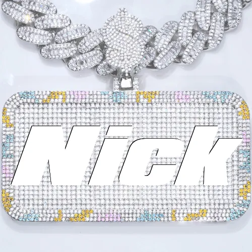 CUSTOM LETTER NECKLACE 3D COLORFUL SQUARE sold by The GUU Shop