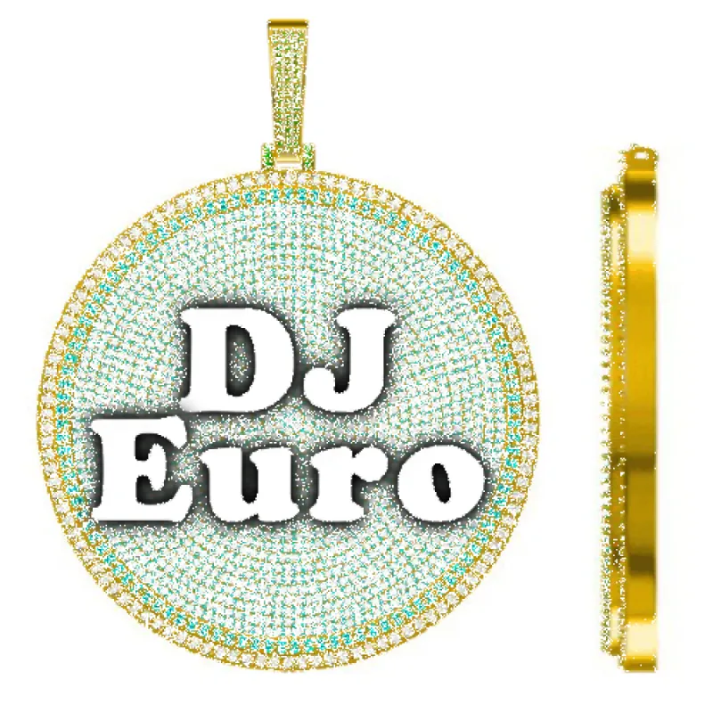 CUSTOM LETTER NECKLACE 3D BIG DISC sold by The GUU Shop