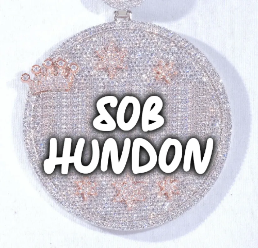 CUSTOM LETTER NECKLACE 3D BIG CROWN DISC sold by The GUU Shop