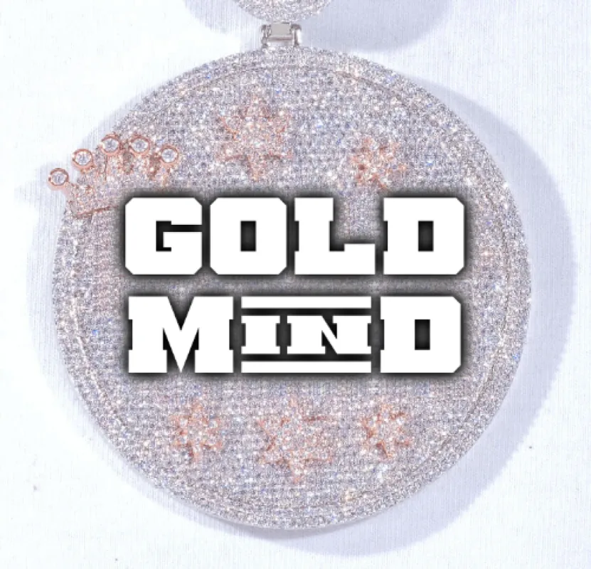 CUSTOM LETTER NECKLACE 3D BIG CROWN DISC sold by The GUU Shop