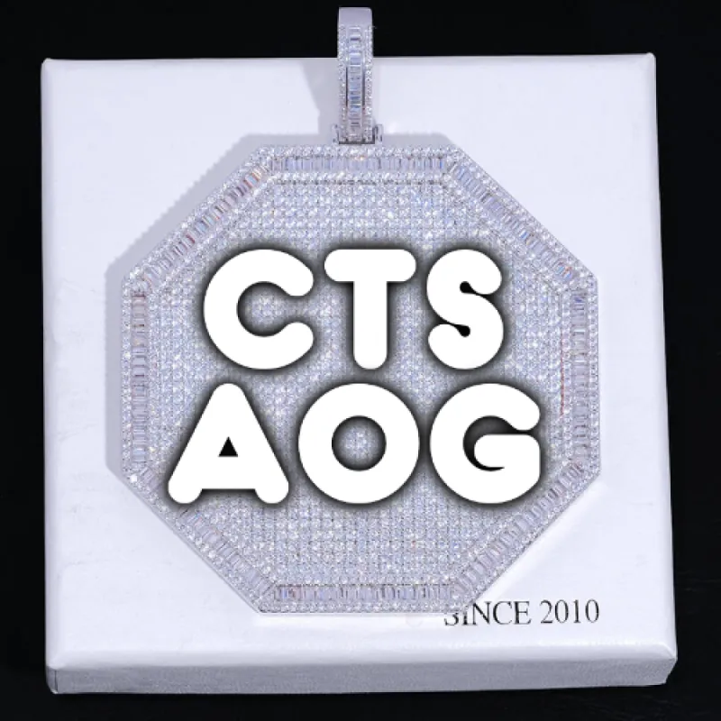 CUSTOM LETTER NECKLACE 3D BIG OCTAGON sold by The GUU Shop