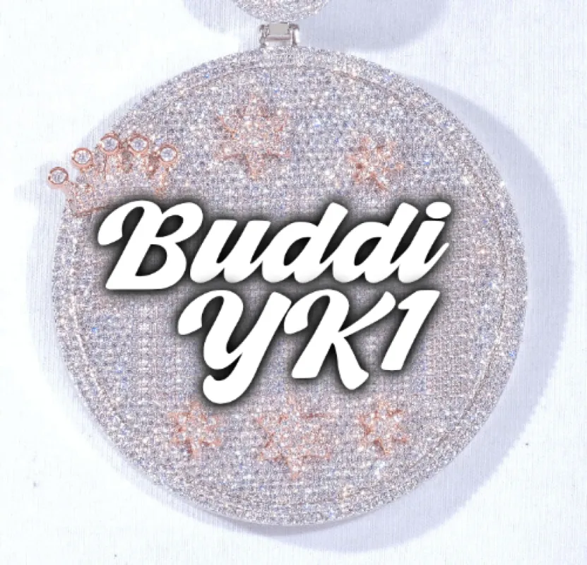 CUSTOM LETTER NECKLACE 3D BIG CROWN DISC sold by The GUU Shop