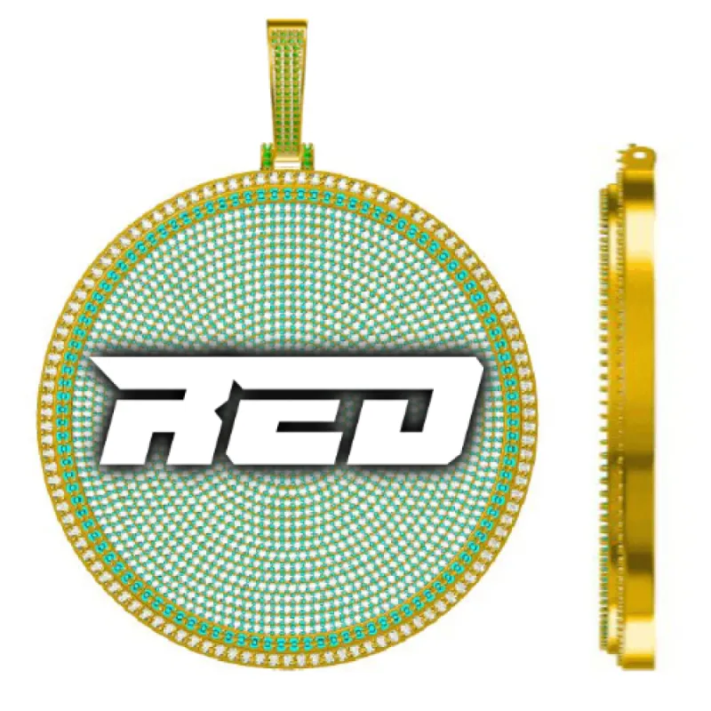 CUSTOM LETTER NECKLACE 3D BIG DISC sold by The GUU Shop