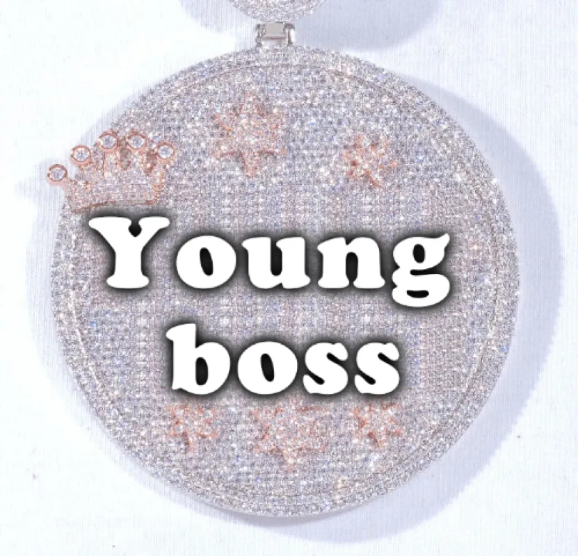 CUSTOM LETTER NECKLACE 3D BIG CROWN DISC sold by The GUU Shop