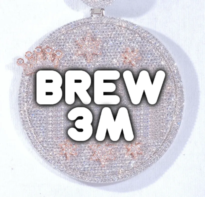 CUSTOM LETTER NECKLACE 3D BIG CROWN DISC sold by The GUU Shop