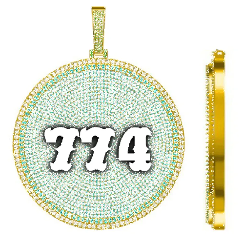 CUSTOM LETTER NECKLACE 3D BIG DISC sold by The GUU Shop