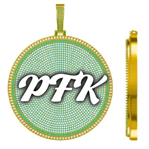 CUSTOM LETTER NECKLACE 3D BIG DISC sold by The GUU Shop