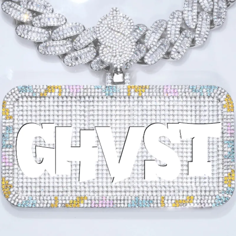 CUSTOM LETTER NECKLACE 3D COLORFUL SQUARE sold by The GUU Shop