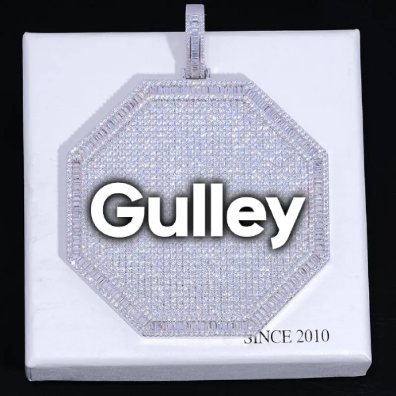 CUSTOM LETTER NECKLACE 3D BIG OCTAGON sold by The GUU Shop