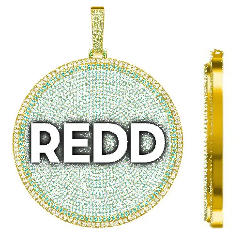 CUSTOM LETTER NECKLACE 3D BIG DISC sold by The GUU Shop