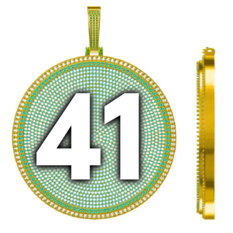 CUSTOM LETTER NECKLACE 3D BIG DISC sold by The GUU Shop