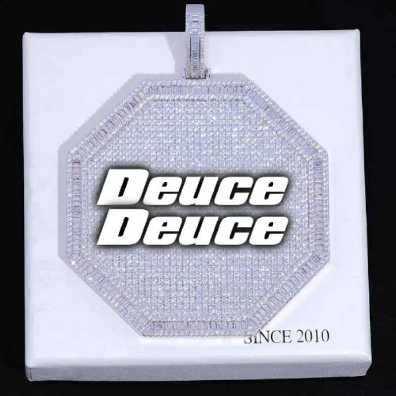 CUSTOM LETTER NECKLACE 3D BIG OCTAGON sold by The GUU Shop