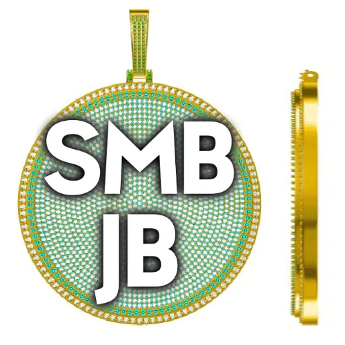 CUSTOM LETTER NECKLACE 3D BIG DISC sold by The GUU Shop