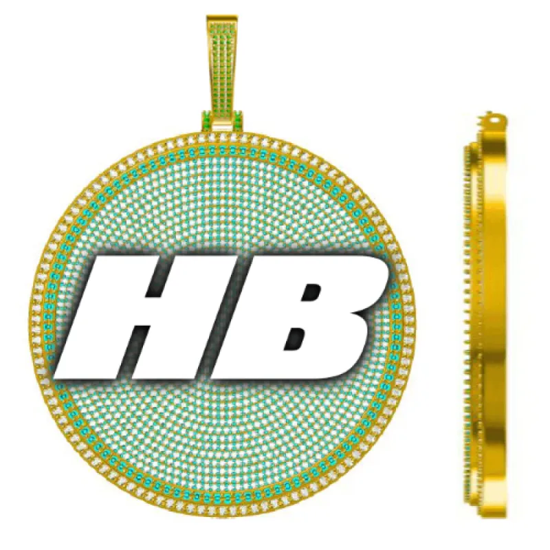 CUSTOM LETTER NECKLACE 3D BIG DISC sold by The GUU Shop