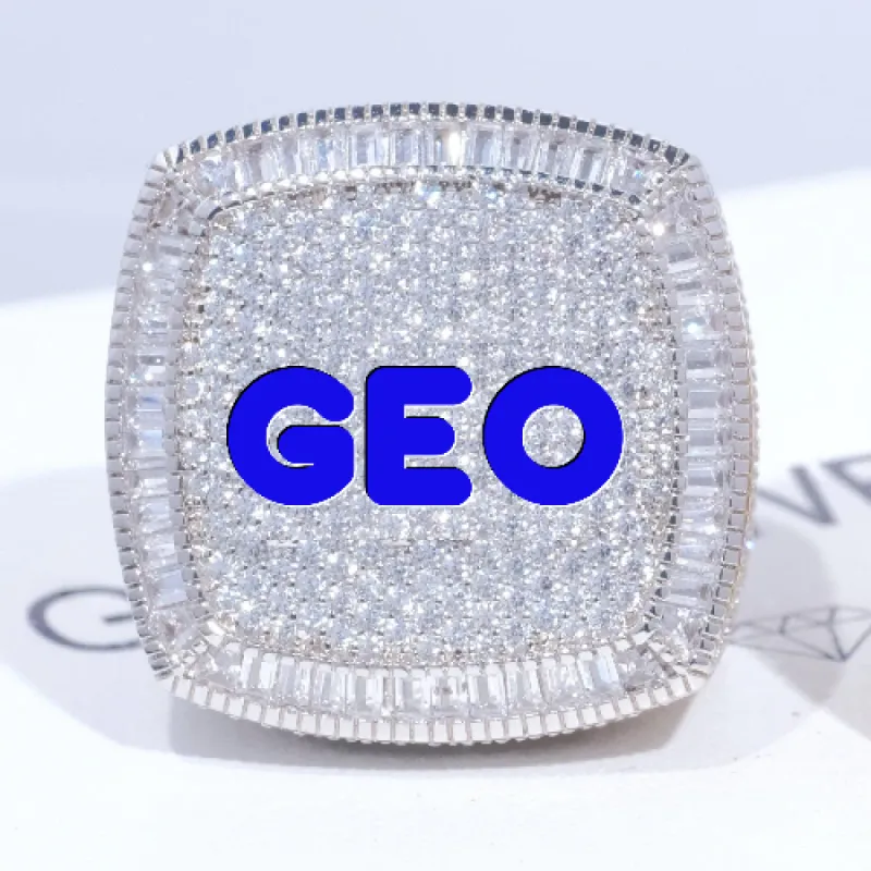 CUSTOM LETTER 3D ICED RING sold by The GUU Shop