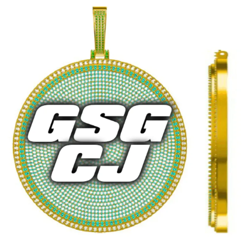 CUSTOM LETTER NECKLACE 3D BIG DISC made by The GUU Shop