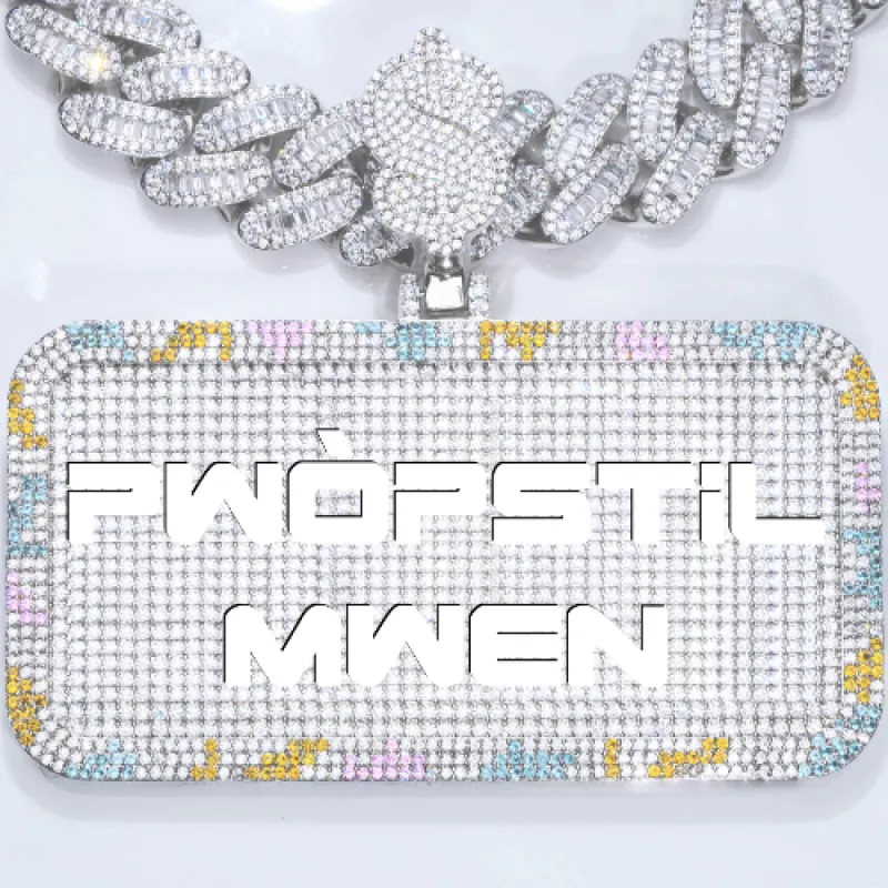 CUSTOM LETTER NECKLACE 3D COLORFUL SQUARE sold by The GUU Shop