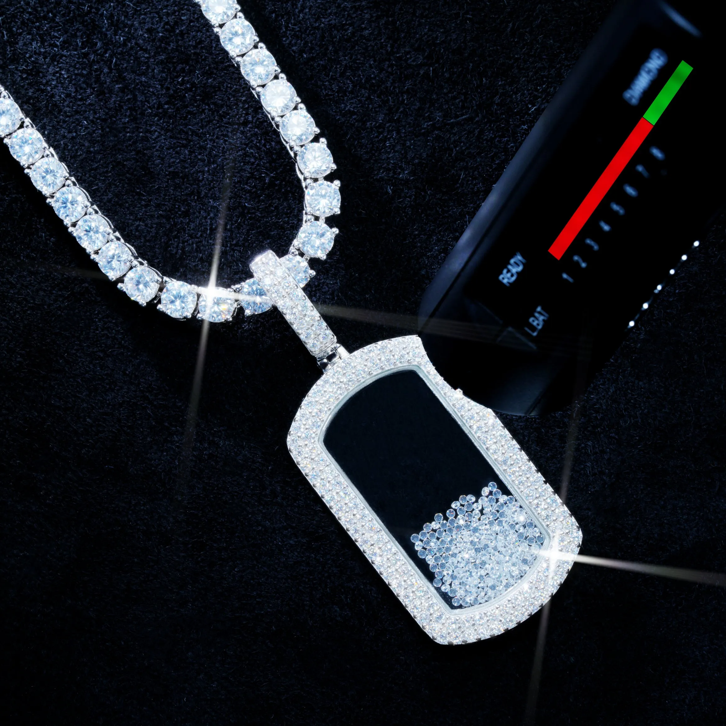 925S & VVS Moissanite Dog Tag Necklace sold by The GUU Shop product image thumbnail 3