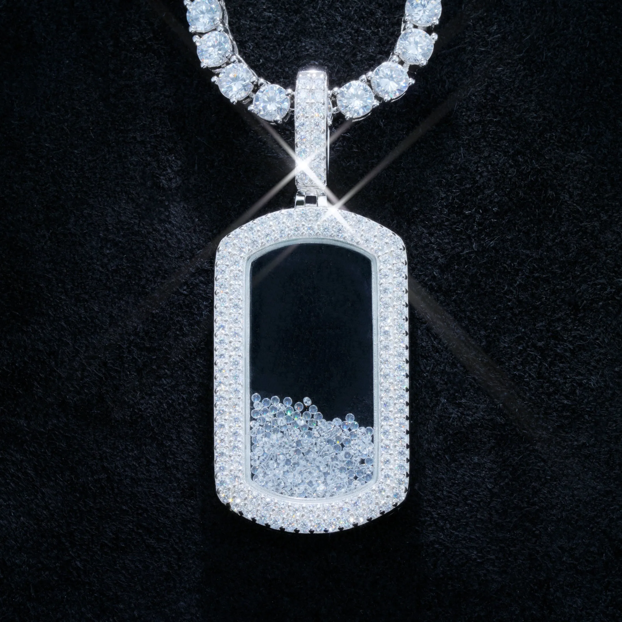 925S & VVS Moissanite Dog Tag Necklace sold by The GUU Shop