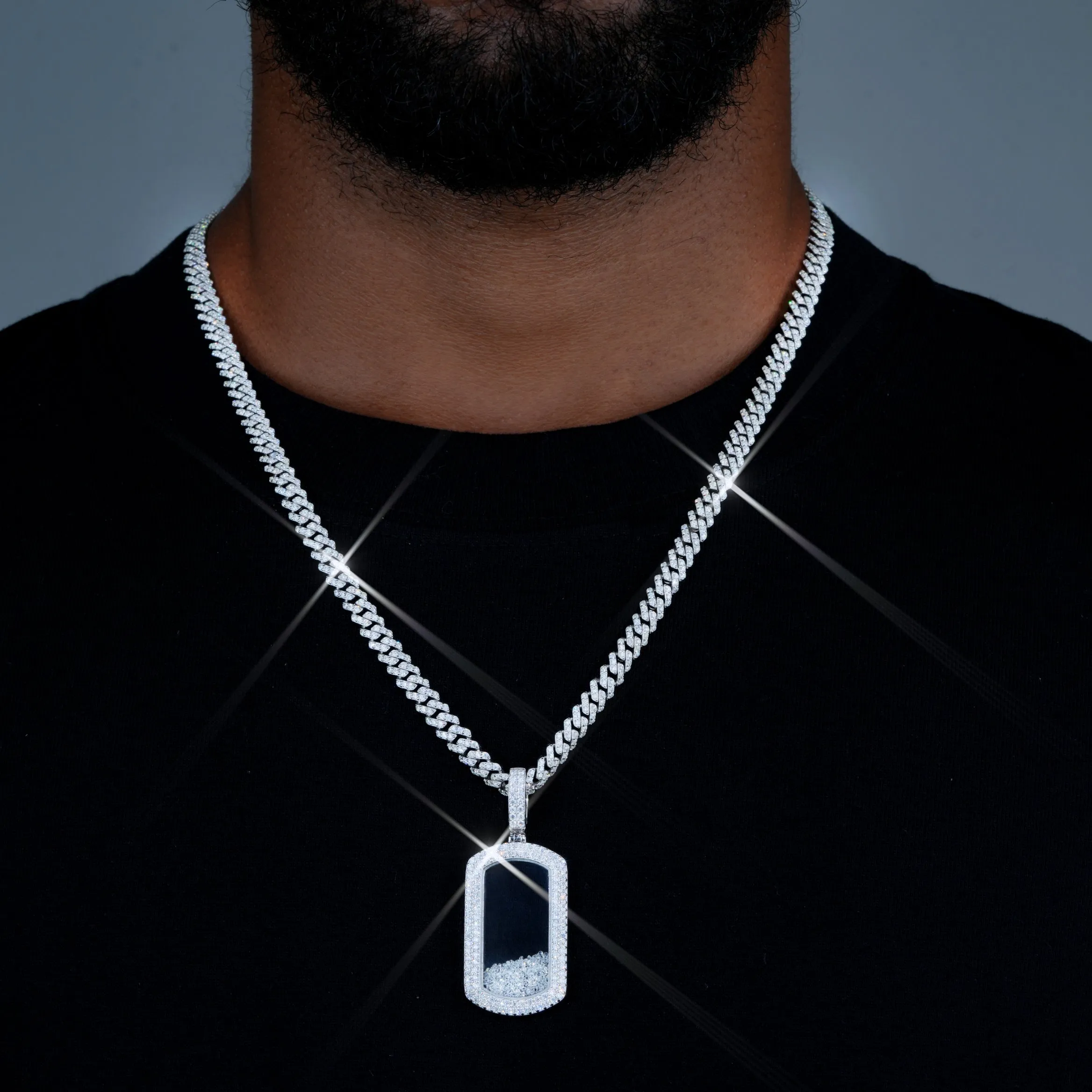 925S & VVS Moissanite Dog Tag Necklace sold by The GUU Shop product image thumbnail 4