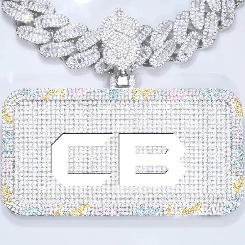 CUSTOM LETTER NECKLACE 3D COLORFUL SQUARE sold by The GUU Shop