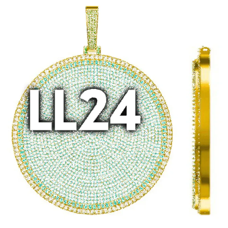 CUSTOM LETTER NECKLACE 3D BIG DISC sold by The GUU Shop