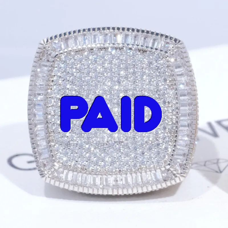 CUSTOM LETTER 3D ICED RING sold by The GUU Shop