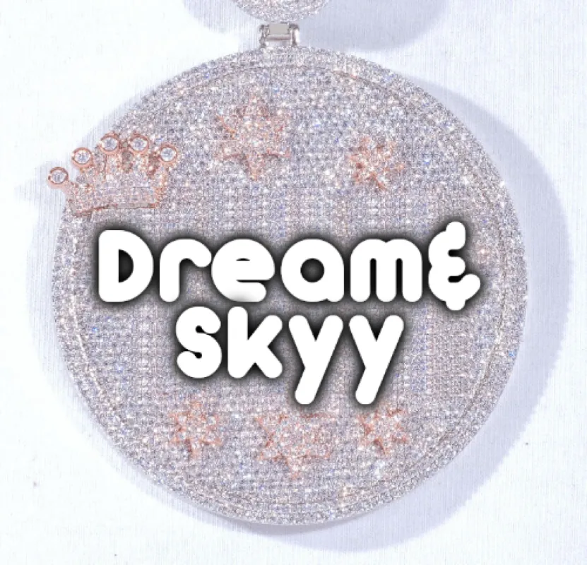 CUSTOM LETTER NECKLACE 3D BIG CROWN DISC sold by The GUU Shop