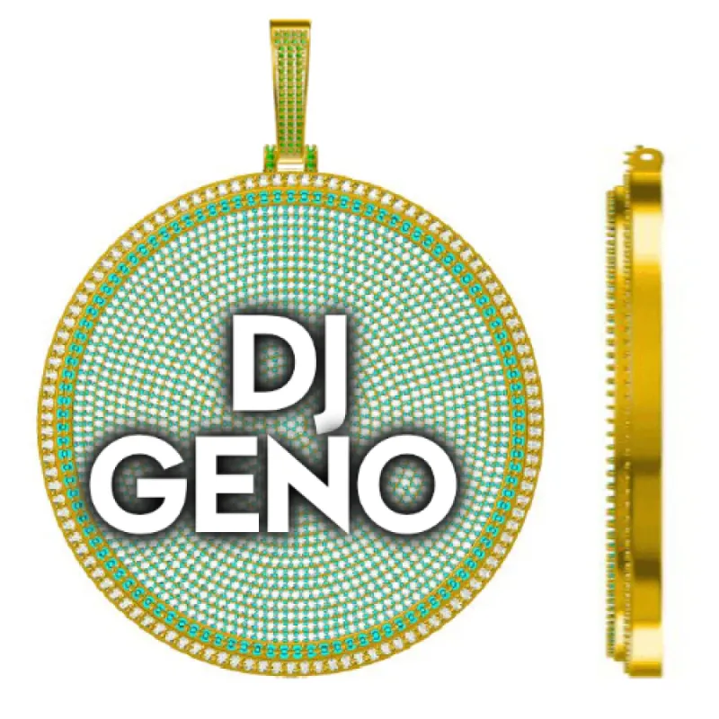 CUSTOM LETTER NECKLACE 3D BIG DISC sold by The GUU Shop