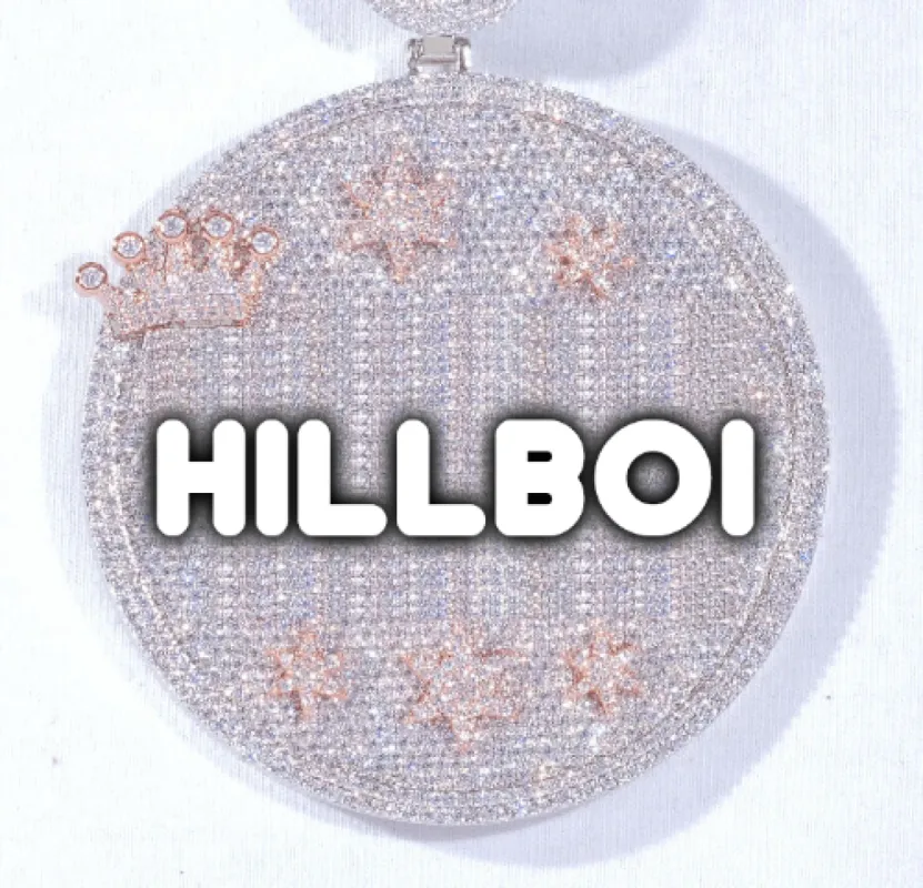 CUSTOM LETTER NECKLACE 3D BIG CROWN DISC made by The GUU Shop