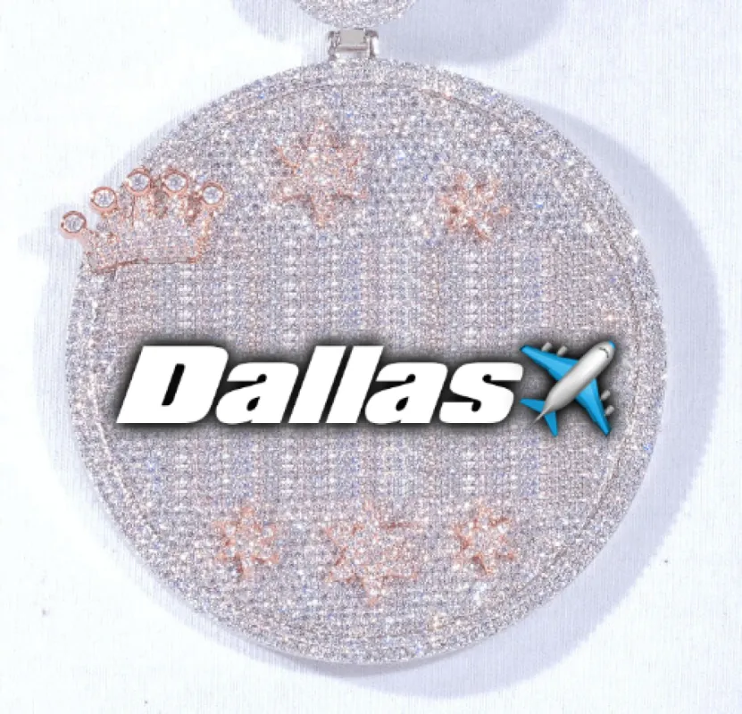 CUSTOM LETTER NECKLACE 3D BIG CROWN DISC sold by The GUU Shop