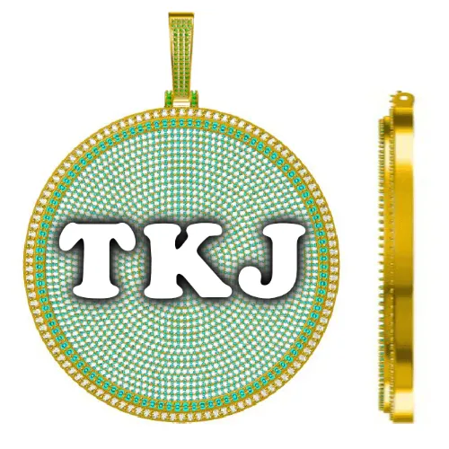 CUSTOM LETTER NECKLACE 3D BIG DISC sold by The GUU Shop