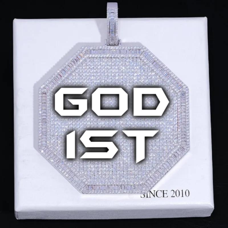 CUSTOM LETTER NECKLACE 3D BIG OCTAGON sold by The GUU Shop