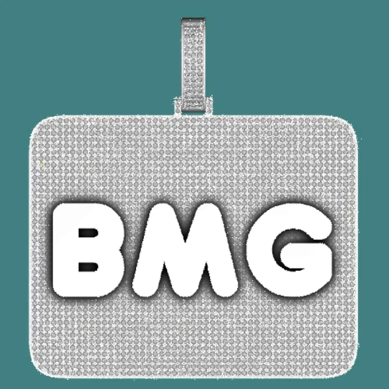 CUSTOM LETTER NECKLACE 3D BIG SQUARE sold by The GUU Shop