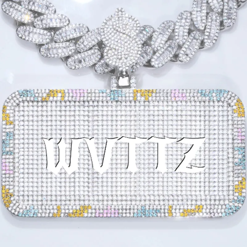 CUSTOM LETTER NECKLACE 3D COLORFUL SQUARE sold by The GUU Shop